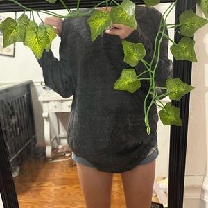 Oversized black long sleeve shirt